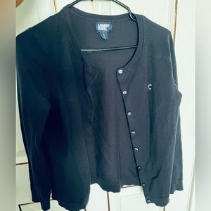 Lands End Chase Bank Navy Sweater